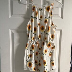 Sunflower Print Romper